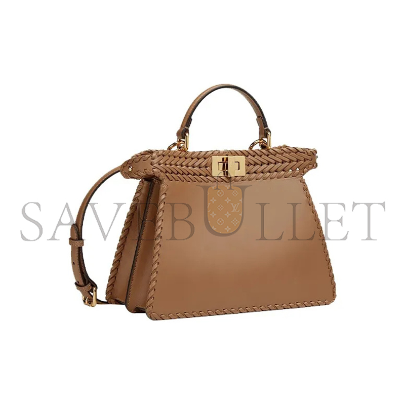 F**di vitello king ceylon shiny nappa woven small peekaboo i see u satchel sand 8bn327ahvyf11wp (33*26*14cm)